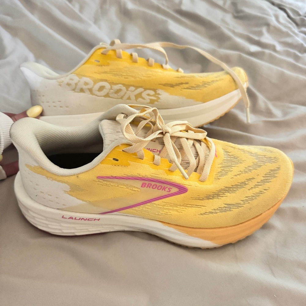 Brooks Yellow and Pink Launch Running Shoes